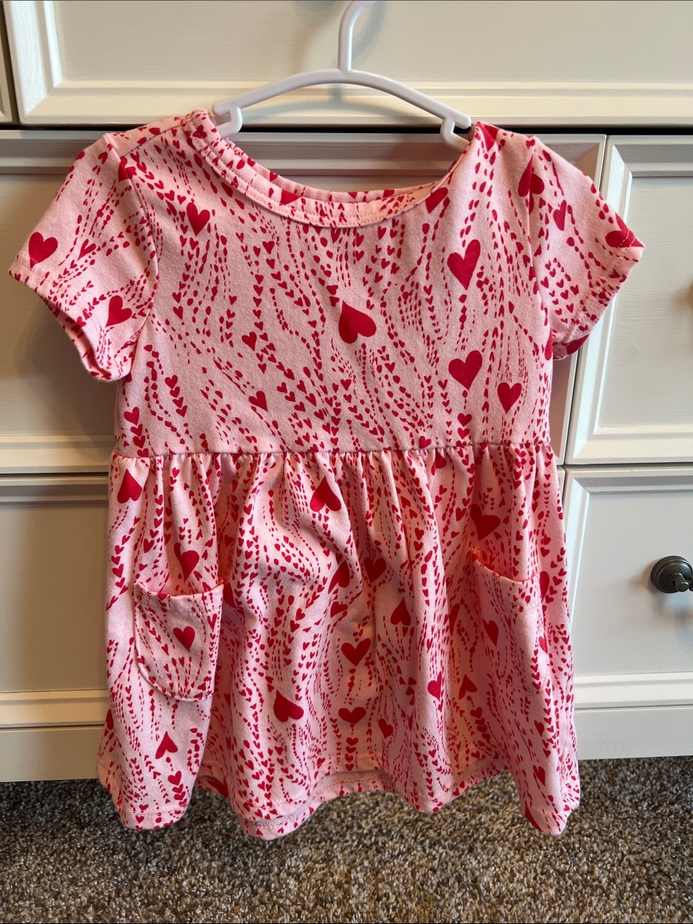 wonder nation Pink Dress with Red Heart Print